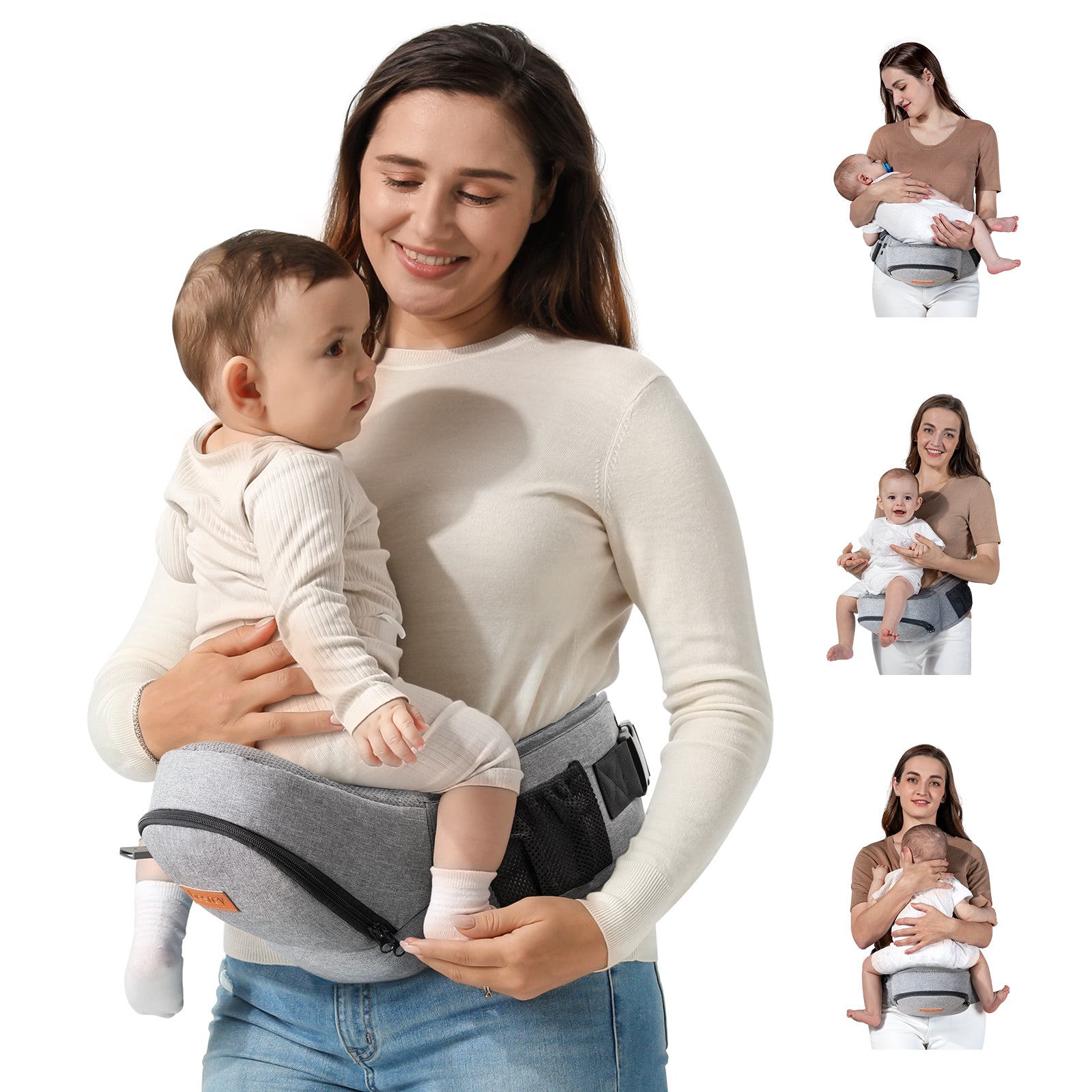 Hip support clearance for carrying baby