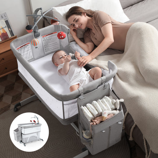 Besrey 5-in-1 Baby Bedside Bassinet  | Bedside Bassinet, Playpen, Suitable for 0-18 Months