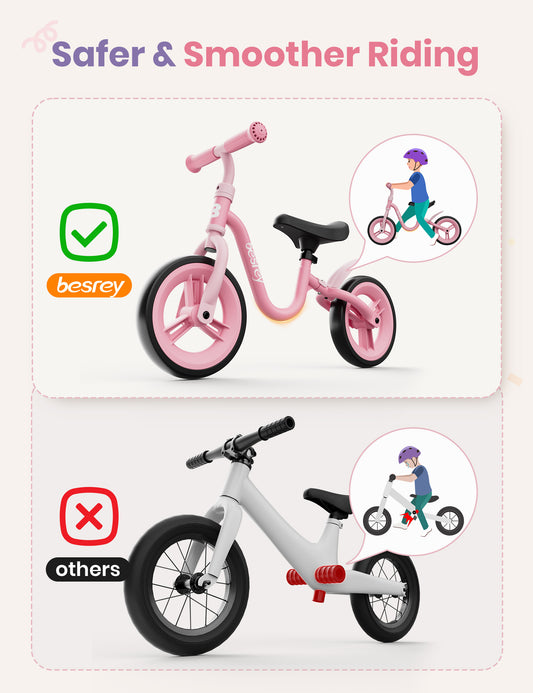 besrey Toddler Balance Bike, Suitable for Ages 18 Months to 4 Years, Adjustable Seat & Handlebar.