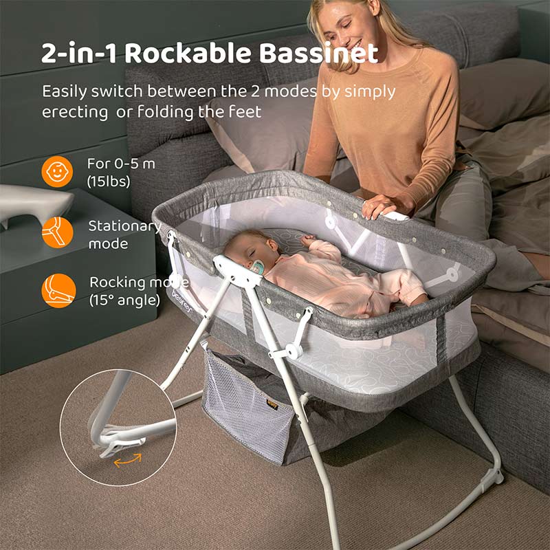 Besrey 3 in 1 Portable Baby Bassinet Cradle