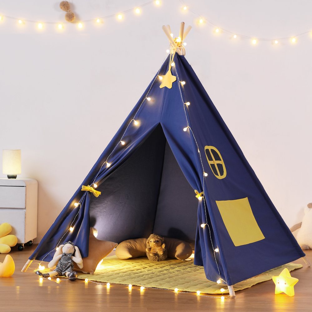 Tenda da Gioco Grande Tenda per Bambini Pieghevole Teepee Tenda per Bambini  120x120x130 cm, Bianco Play