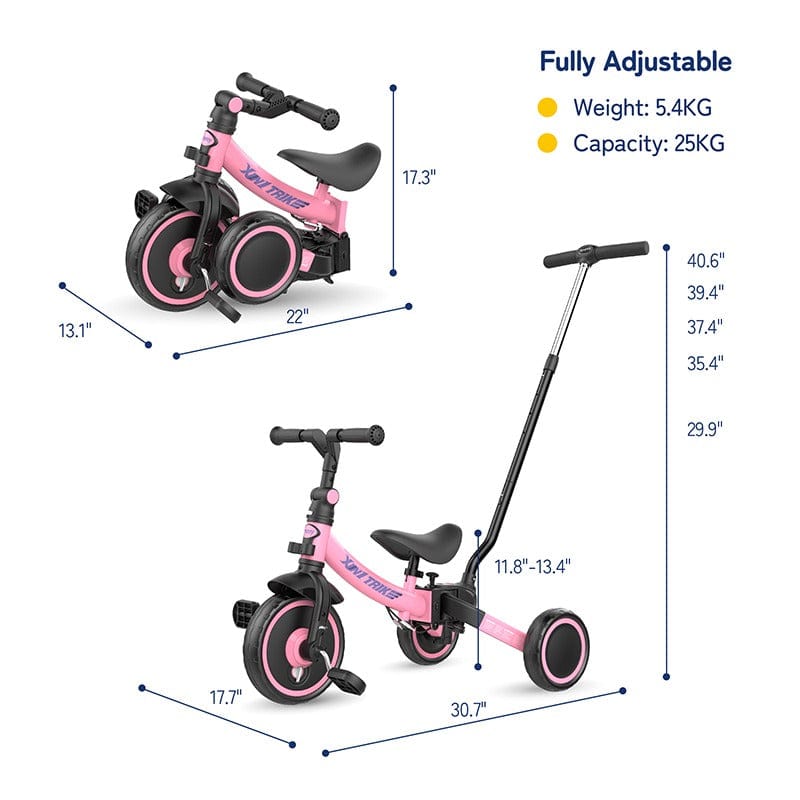 Besrey 7 in 1 Toddler Trike Tricycle for Kids